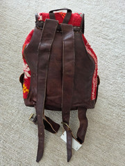 Handmade Moroccan Kilim Backpack – new- medium – red