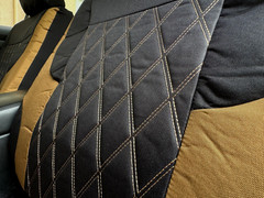 Elite Heavy Duty Canvas Seat Covers For Trucks Front Pair Coyote Tan Black