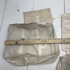 Packing Cubes Set 7 Piece Beige Mesh Travel Luggage Suitcase Organizer Bags