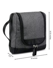 Dockers Hanging Travel Kit Overnight Case / Gray & Black Toiletry Organizer -NEW