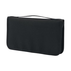 Polyester passport case with clear pocket, black, approx. 23.5 x 13 x 2.5 cm, OH