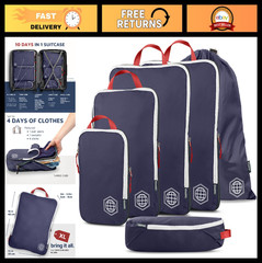 Extra Large Compression Packing Cubes 6-Piece Set for Travel & Luggage Organizat