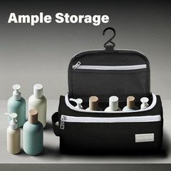 Hanging Travel Toiletry Bag for Men, Dopp Kit – | Built-in hook, Black