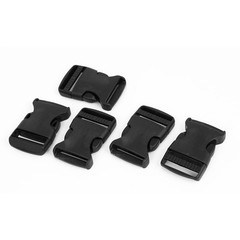 5Pcs 1 1/4&Prime; Wide Webbing Strap Plastic Curved Clasp Side Release Buckle Black