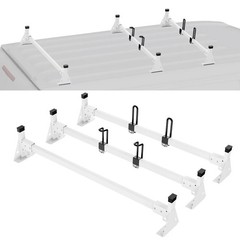 Trailer Ladder Rack, 54&Prime; 3 Crossbars Ladder Roof Rack, Heavy-duty Steel Van Roof
