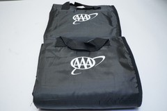 New Lot of 2 AAA Lifeline Travel Emergency Blanket Two Handled Black Ships FREE