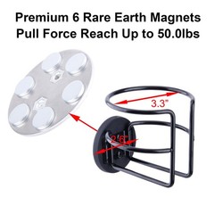 Magnetic Cup Holder with 2 Screws Mount, Full Diameter 3.3 inches, Black