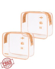 WANDF TSA Toiletry Bag Lotus Pink Pack of 2