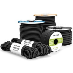 Brotree Bungee Cord Elastic Shock 1/8&Prime; x 10&prime; x 10&prime;, Black