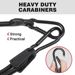 Masterwise 6 PCS Adjustable Bungee Cords with Hooks, 24 Inches 24&Prime;, Black