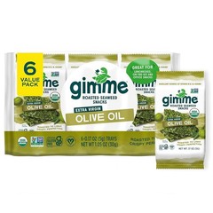 Seaweed Organic Premium Roasted Seaweed Snacks, Extra Virgin Olive Oil, 6 Count,