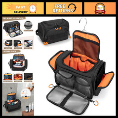 Tactical Hanging Toiletry Bag for Men – Travel Dopp Kit Organizer for Shaving &