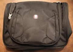 Swiss Gear black toiletries overnight bag case, hanging
