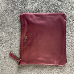 TUMI for Delta Plum Burgundy ZIP Pouch Soft Travel Case Toiletries Lot Of 3 Read