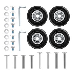 30Pcs Reusable Suitcase Wheels Replacement Kit Black Luggage Caster Wheels