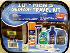 ON THE GO 10 PIECES MEN&rsquo;S GETAWAY TRAVEL KIT.