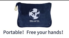 Travel Blanket & Pillow Navy Blue 2 In 1 Soft 65×40 Airplane Blanket NEW Sealed