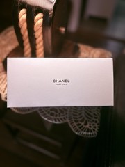 CHANEL Bleu Travel Pouch in Black with Gold Logo 8&Prime; x 4&Prime; x 4&Prime; NEW with Box