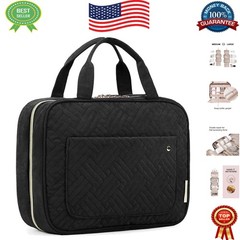 Elegant Water-Resistant Toiletry Organizer Bag with Multiple Compartments & Hook