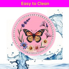 2 Pack Butterfly & Wildflower Car Coasters, 2.75&Prime; Absorbent Silicone Cup Pink