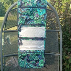 Vera Bradley Hanging Travel Organizer Toiletry Bag Blue Green Floral Print