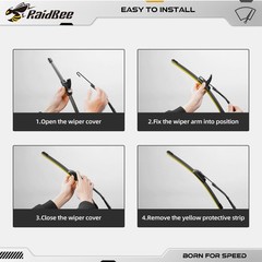 Raidbee® 28&Prime;+15&Prime; Windshield Wiper Blades Replacement 28&Prime; + 15&Prime;(J HOOK), Black