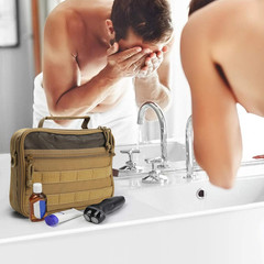 Men&rsquo;s Toiletry Bag, Travel Dopp Kit with Hanging Organizer, Brown, 3 Layer