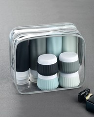 8 Pack Travel Bottles – TSA Approved Leak-Proof Silicone Containers – Clear Bag