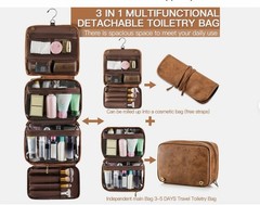 Elviros Hanging Toiletry Bag for Men 3-in-1 Large