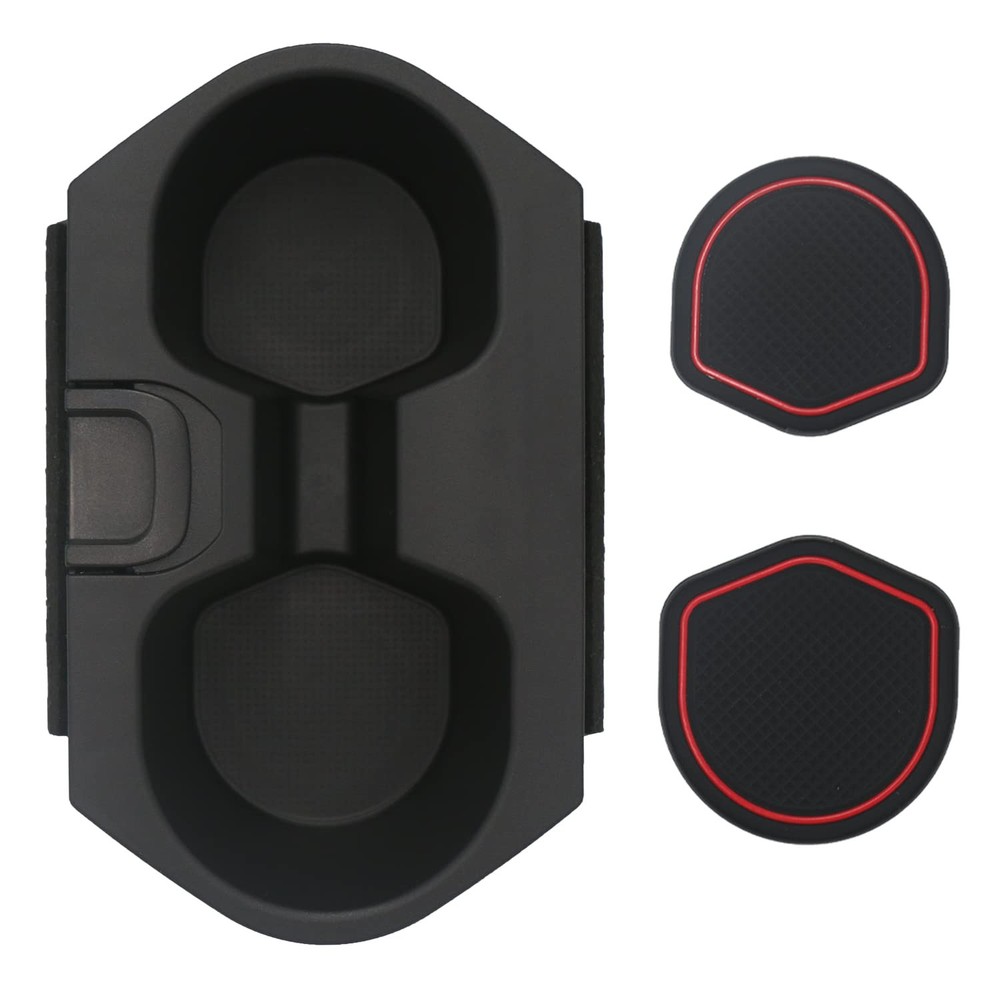 Civic Cup Holder Insert w/Coaster for Center Console Compatible red coaster