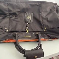 Adrienne Vittadini Brown travel light nylon duffle bag
