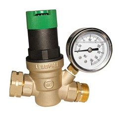 RV Water Pressure Regulator, Lead-Free Brass Adjustable Handle Pressure