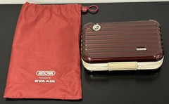 Eva Air Rimowa Hard Case Travel Toiletry Amenity Kit – Burgundy Ruby Red