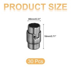 30pcs Magnetic Closures 0.31&Prime; For Leather, Black