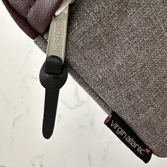 The Herschel Supply Co. Gray Burgundy Virgin Atlantic Pouch Bag Amenity Kit