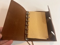 Travel Journal Diary, Refillable Kraft Pages, 6-Ring Binder Vegan Leather Unused