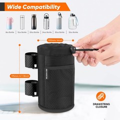 Belinous 2 Pack UTV Cup Holder for 8-32oz Bottles, Roll 2 PCS,Large, Black