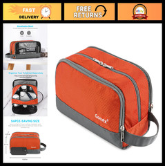 Travel Toiletry Bag for Men – Water Resistant Dopp Kit, Lightweight Nylon, Multi