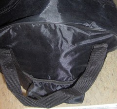 9&Prime; tall x 10&Prime; diam rOund BLACK Tote bag Polyester w/ handles & clamshell zippers