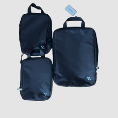 Verdict Packing Cubes Set 3 Travel Organizer Bags Who Let The Air Out Black NEW