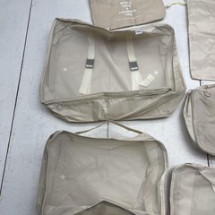 Packing Cubes Set 7 Piece Beige Mesh Travel Luggage Suitcase Organizer Bags