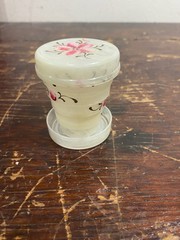 Vintage Collapsible Plastic Drinking Cup Made in USA Flower Floral
