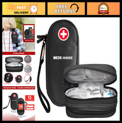 Double Layer EpiPen Carrying Case – Travel Medical Bag, Zippered Allergy Organiz