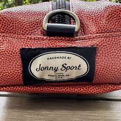 Jonny Sport Composite Leather Basketball Look Toiletry Travel Bag Zip Pouch 10in