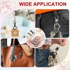 2 Piece Quick Rings for Metal Swivel Lobster Clasp Keychain, Gunmetal
