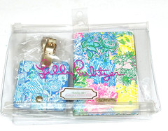 NWT Lilly Pulitzer Travel Set Cheek to Cheek Luggage ID Holders & Passport Cover
