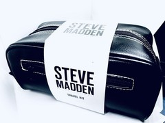 Steve Madden Travel Kit Black Toiletry Bag for Toiletries and Travel Essentials