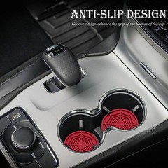 MEAJOO 2PCS Car Cup Holder Coasters, 2.75 Inch Universal Non-Slip 2 pcs, Red