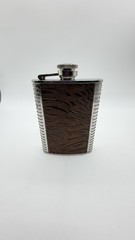 Classic Stainless Steel Faux Leather Pocket Flask Alcohol Whiskey 6 oz