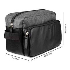 NWT DOCKERS Men&rsquo;s Top Zip Toiletry Travel Organizer Kit Gray & Black